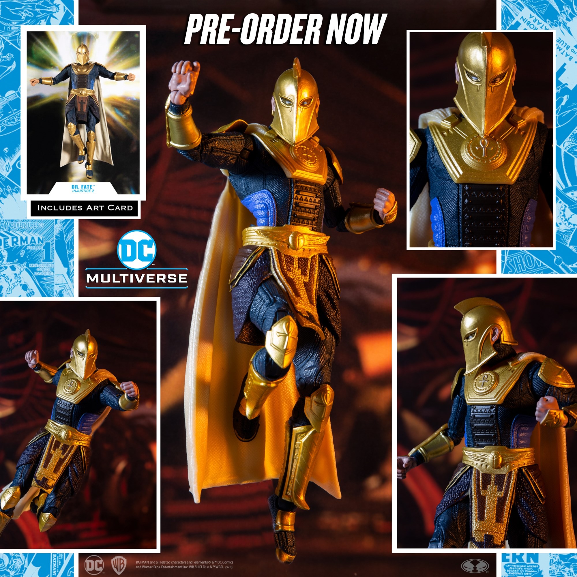 McFarlane Toys DC Multiverse Dr. Fate 7 Pollici – Action Figure Injustice 2 Con 22 Punti Snodabili, Base E Carta Da Collezione