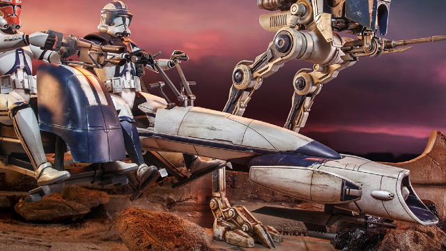 Heavy Weapons Clonetrooper and BARC Speeder Get Hot Toys