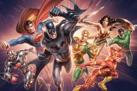 The Justice League leaping into action