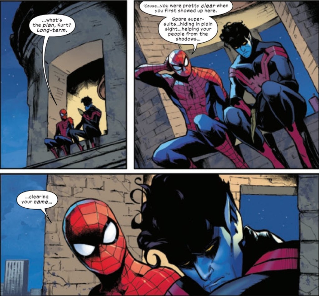 Peter Parker and Nightcrawler in Uncanny Spider-Man #1