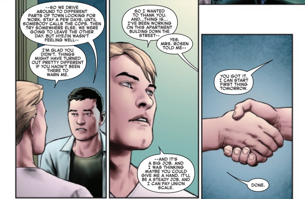 Steve Rogers hires a contractor in Captain America Vol. 11 #1