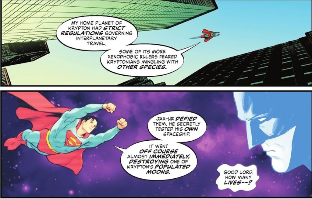 Superman explains Jax-Ur to Batman in World's Finest #19
