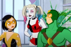 Golden Glider, Harley Quinn, and Kite Man in the Kite Man: Hell Yeah! teaser