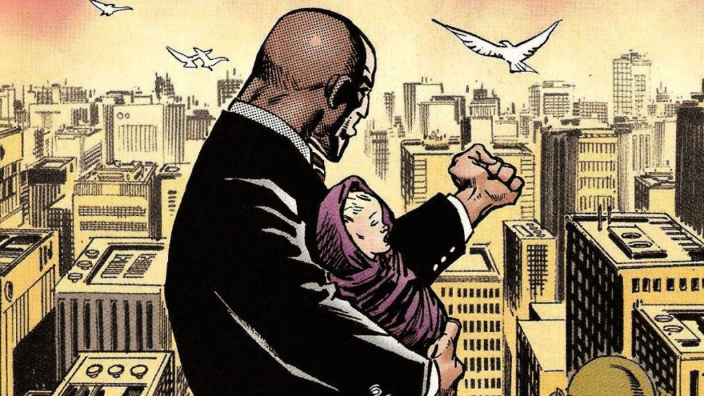 Lex Luthor with infant daughter Lena