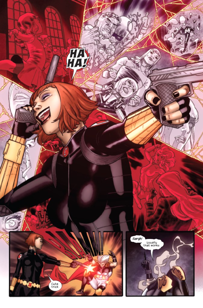 Black WIdow laughs off telepathic attack in Uncanny Avengers #4