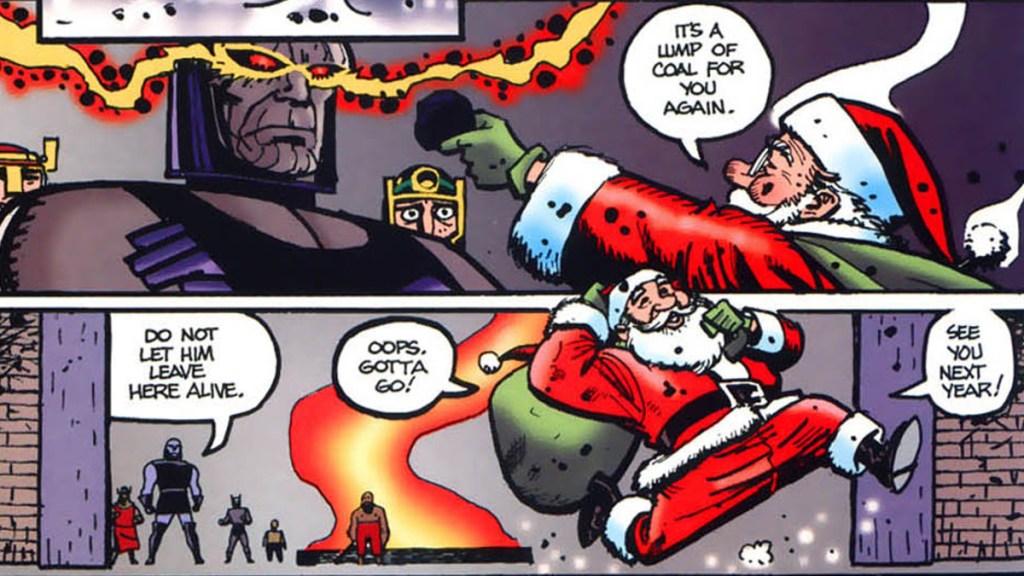 Santa Claus faces Darkseid