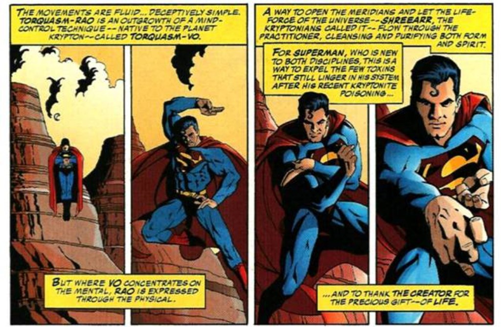 Superman practices Kryptonian martial arts