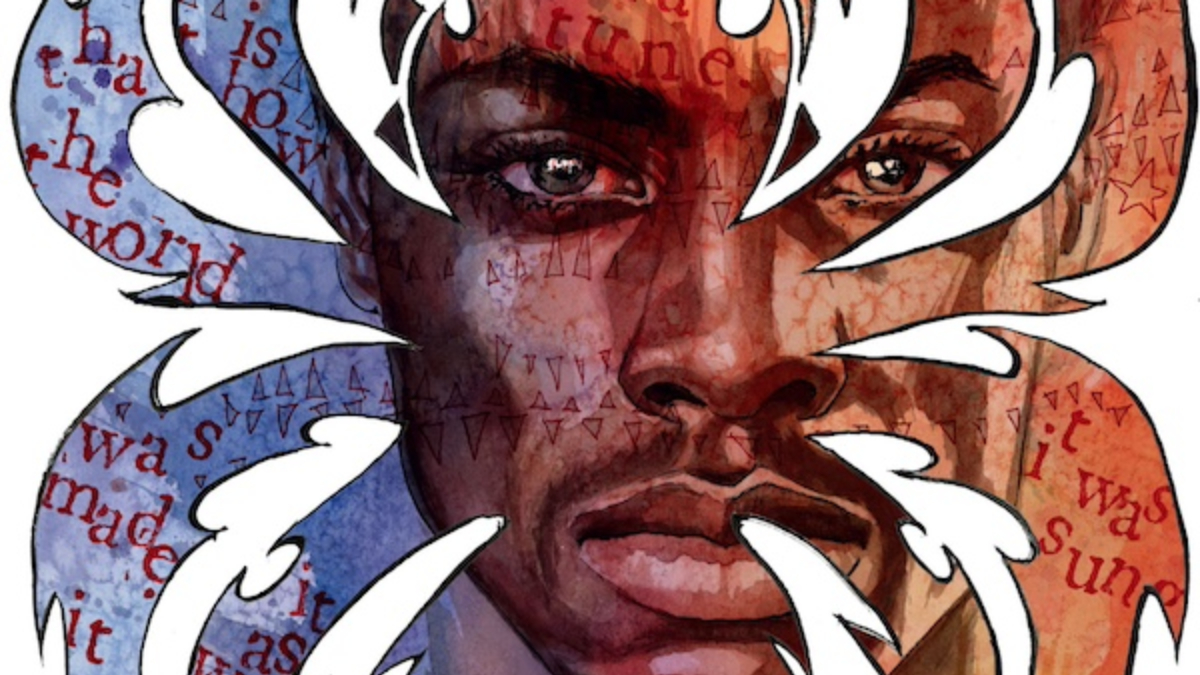 Cover of Anansi Boys featuring a spider web motif