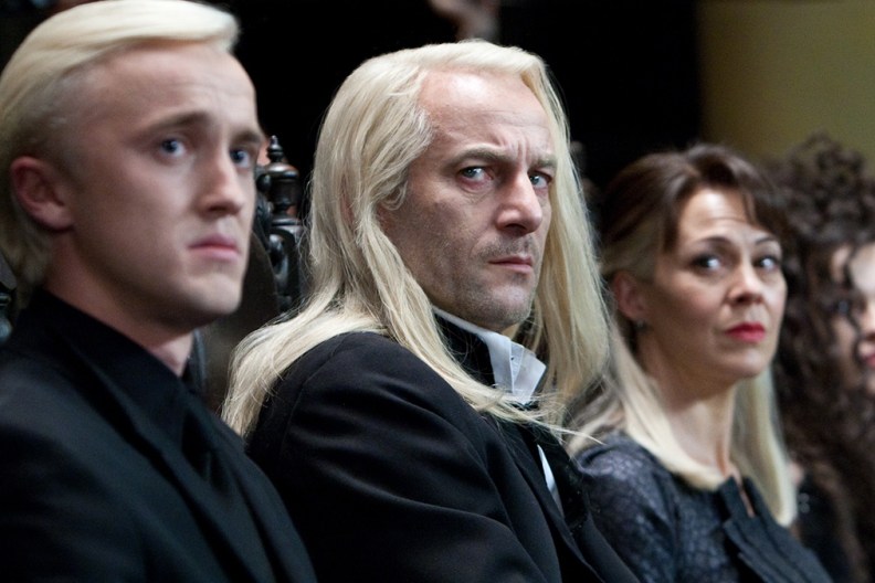 The Malfoy family in the Harry Potter films.