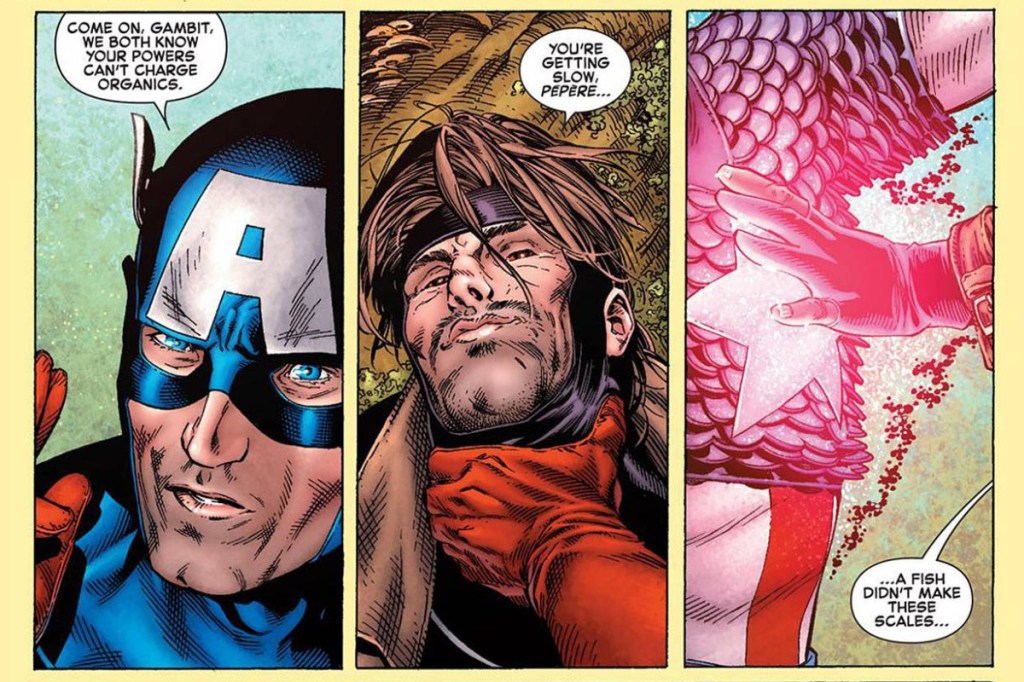Captain America fights Gambit