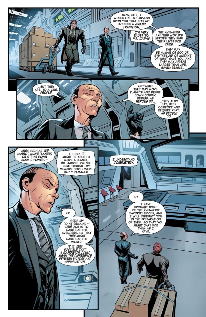 Jarvis instructs Impossible City on caring for the Avengers