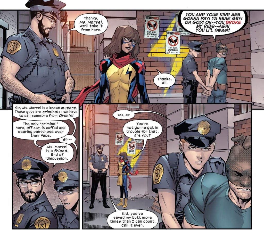 Ms Marvel Works With Police To Capture Anti-Mutant Bigot