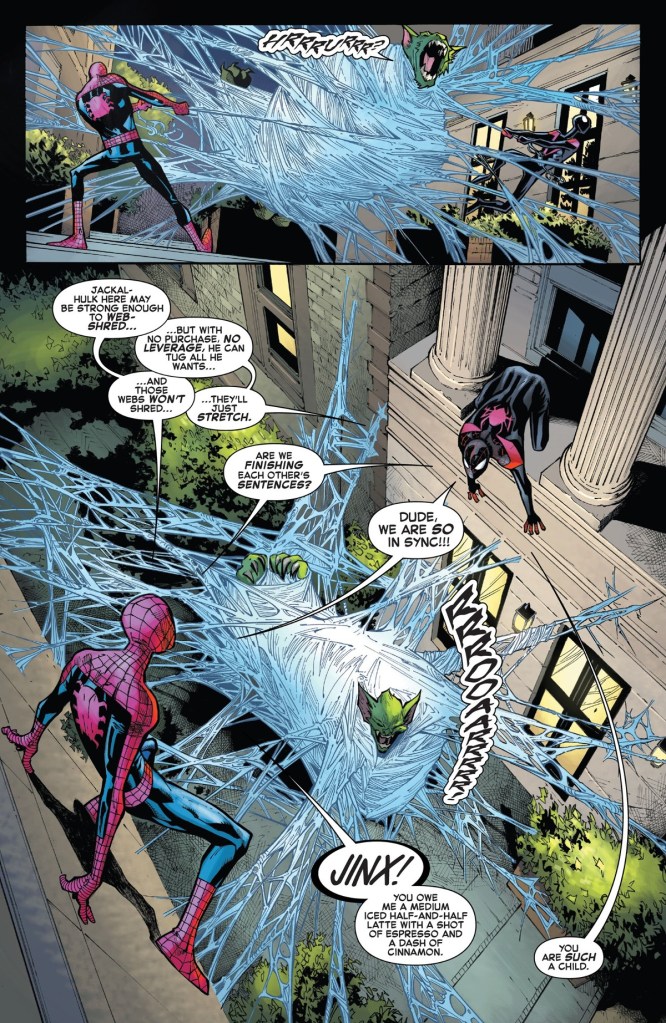 Spectacular Spider-Man Peter Parker and Miles Morales tackle Jackal