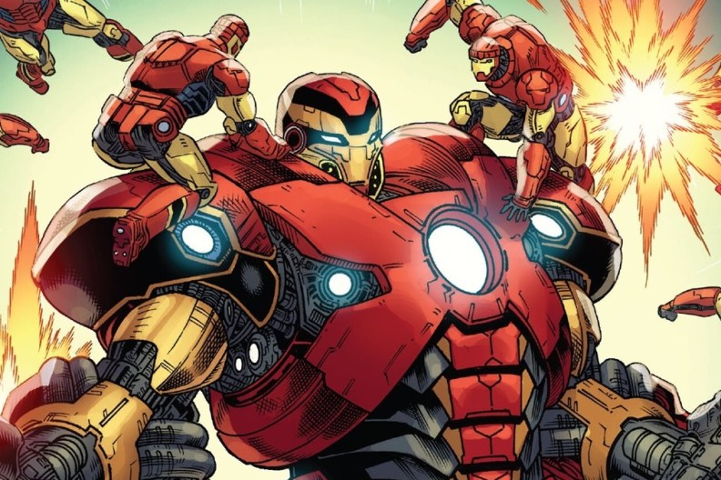 Tony Stark Fights Sentinels in Invincible Iron Man 16