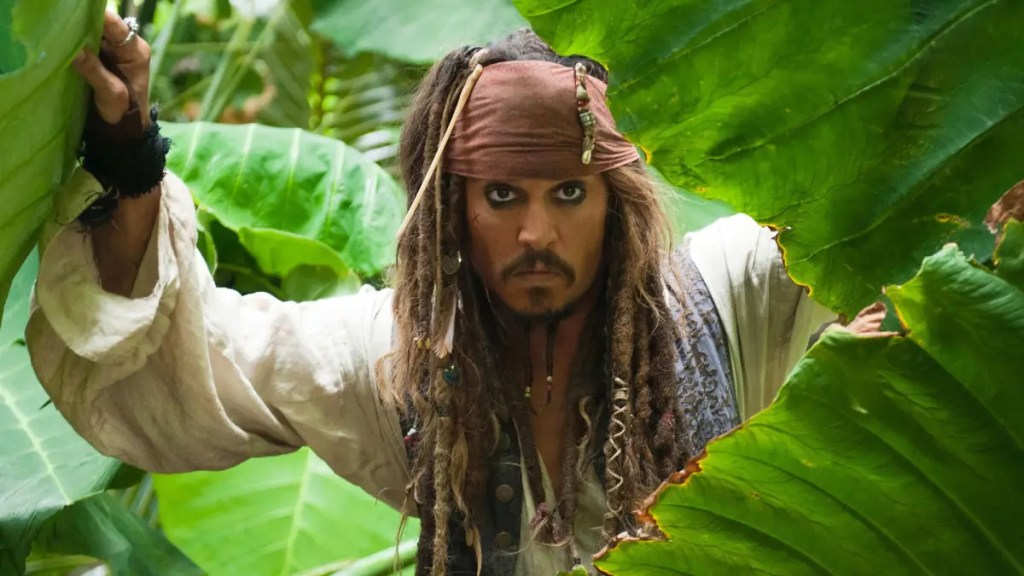 Johnny Depp as Captain Jack Sparrow in Pirates of the Caribbean.