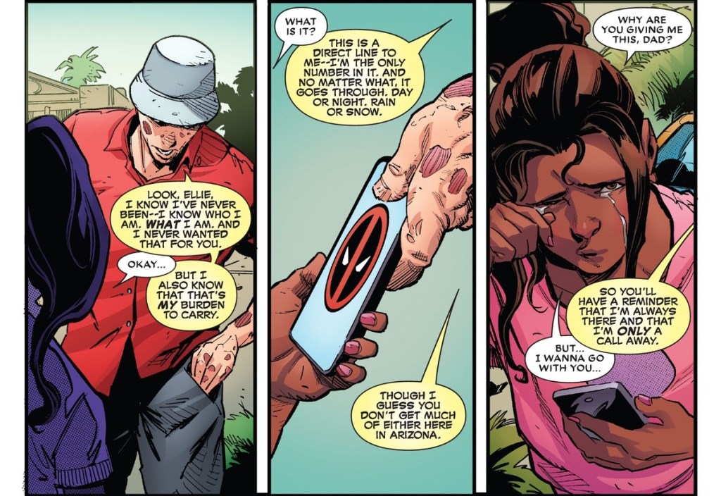 Wade Wilson and daughter Ellie in Deadpool 1