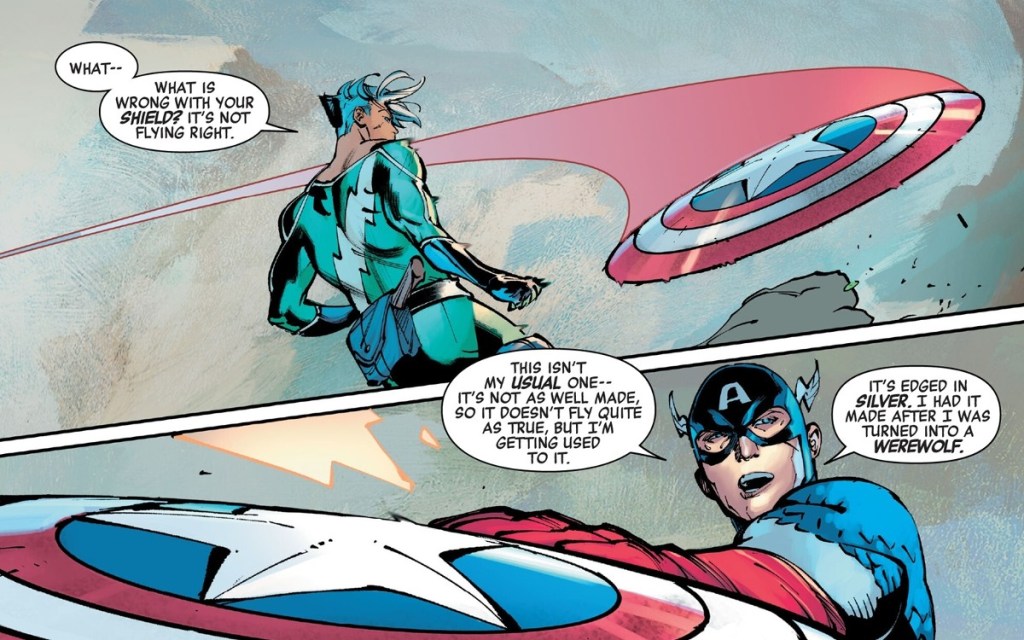 Captain America has a Silver Shield in Avengers 14