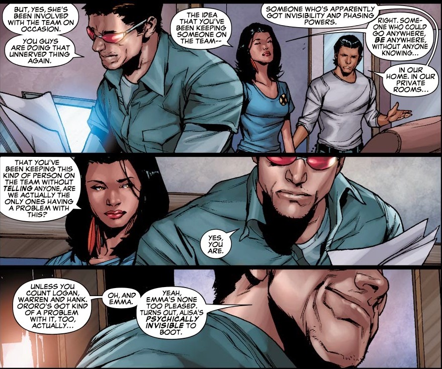 Cyclops Explains Cipher in Young X-Men 10