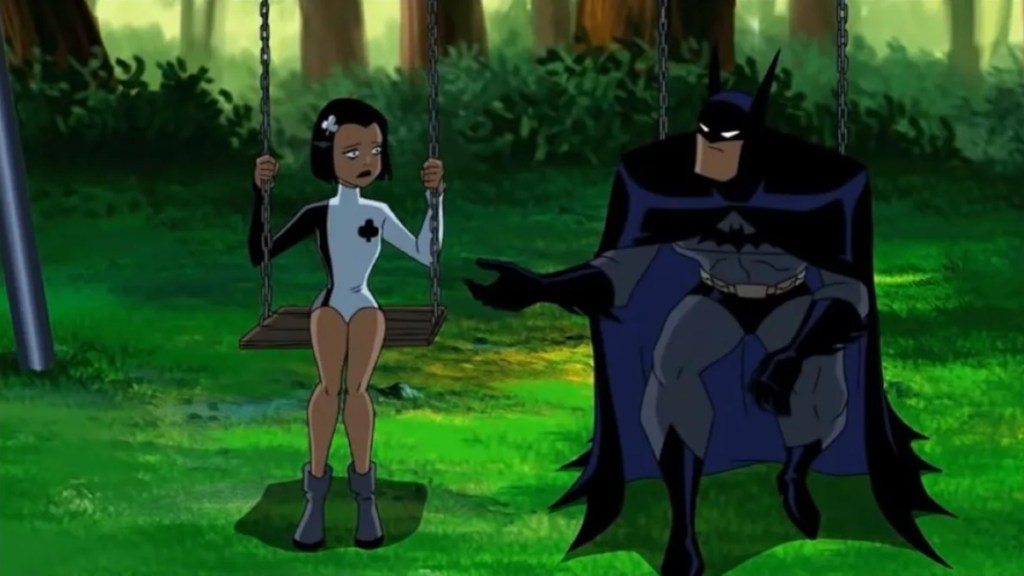Batman comforts Ace in Justice League Unlimited Epilogue