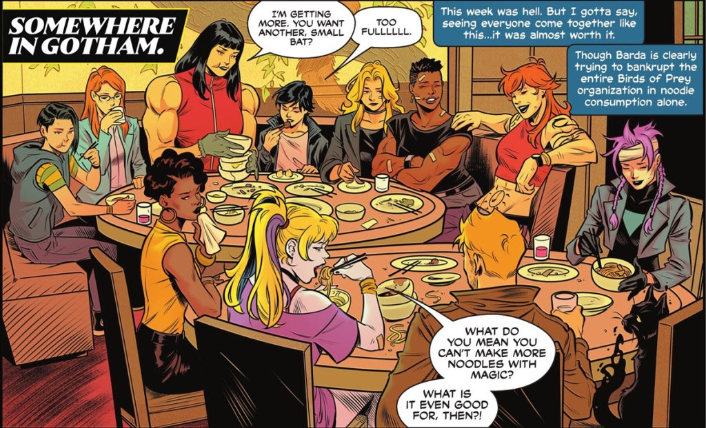 Birds of Prey celebrate with noodle dinner
