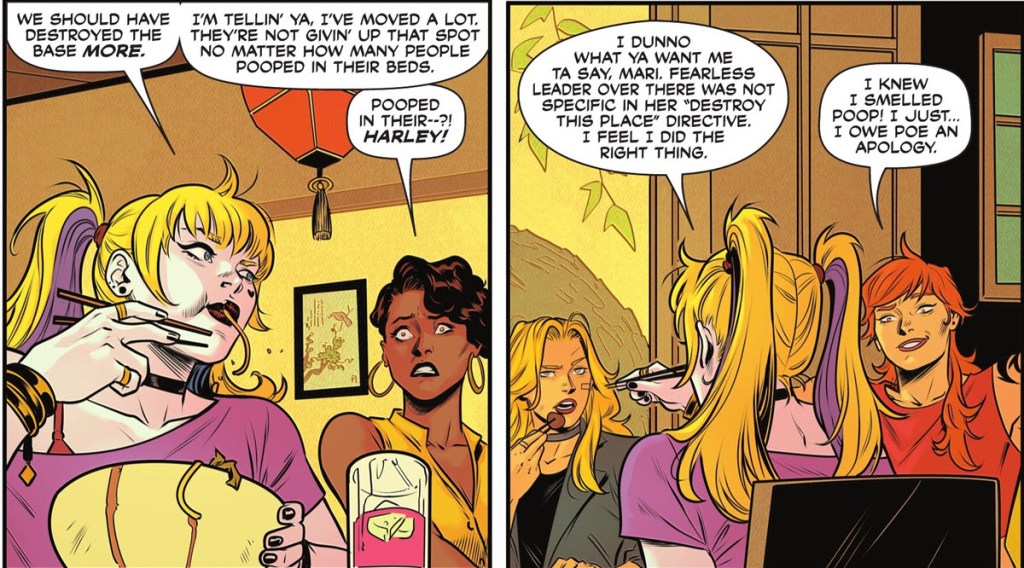 Harley Quinn reveals she pooped in enemies beds