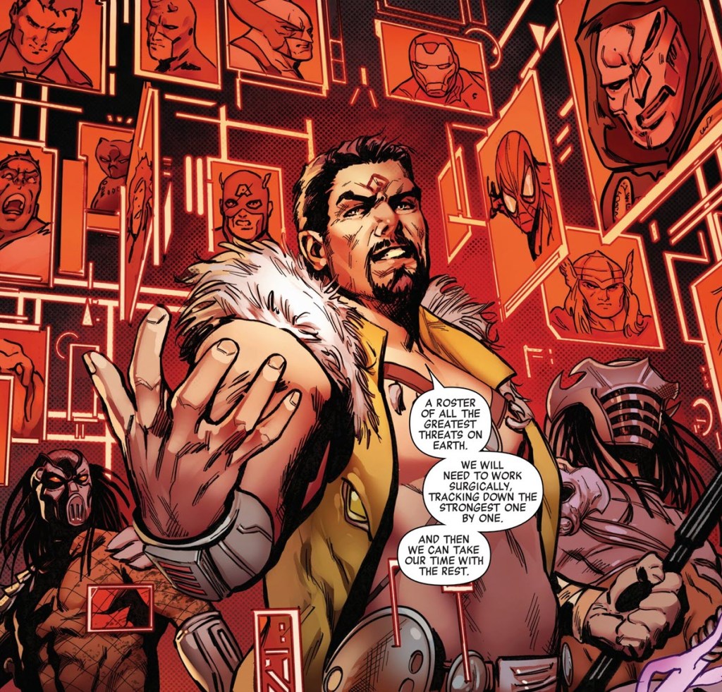 Kraven the Hunter explains how to take on superheroes in Predator Kills the Marvel Universe 1