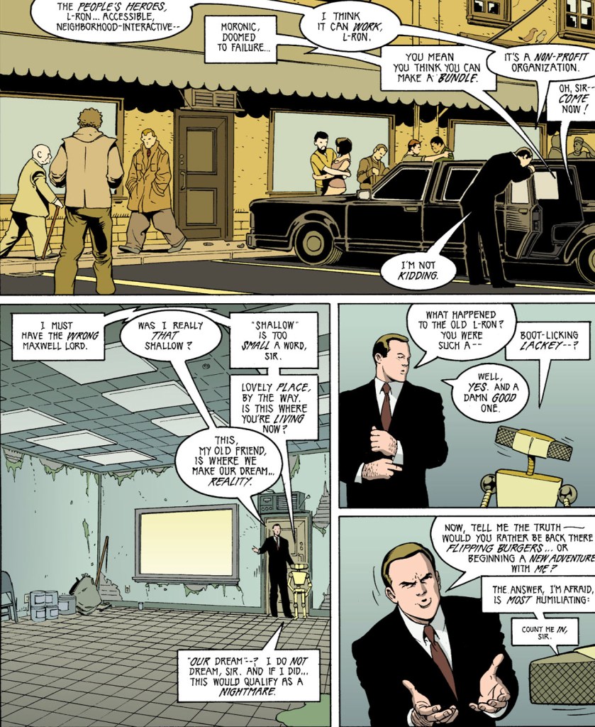 Maxwell Lord setting up Super Buddies