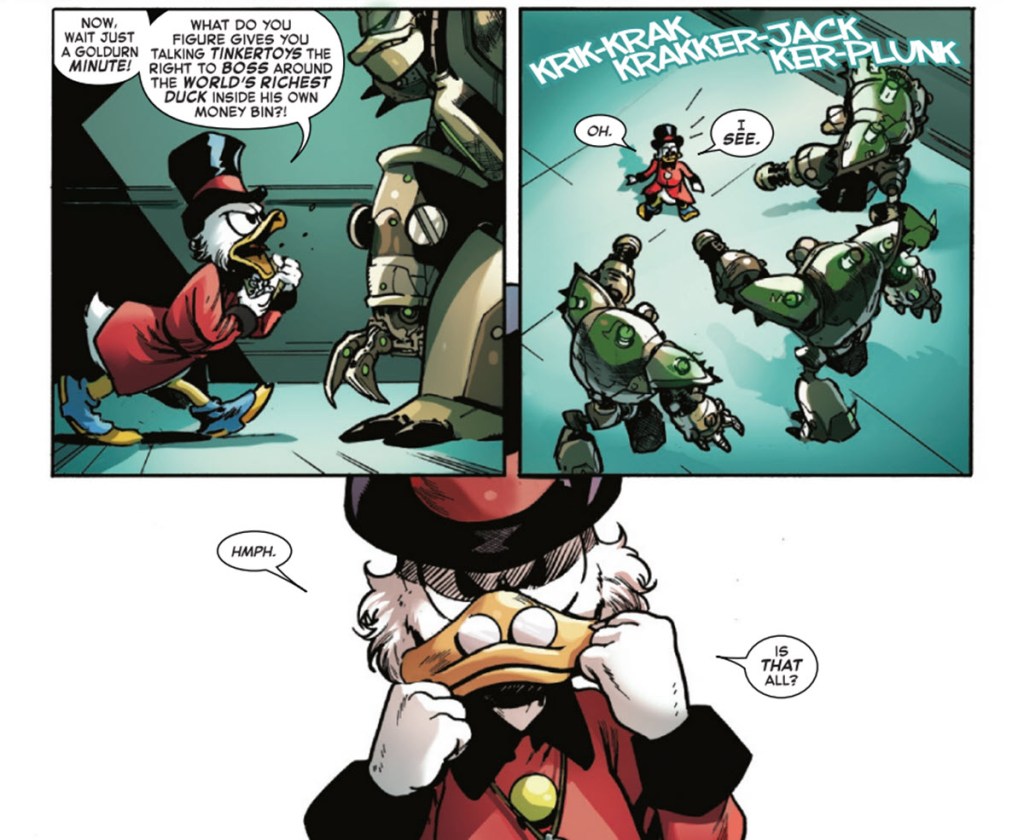 Uncle Scrooge fights money-stealing robots