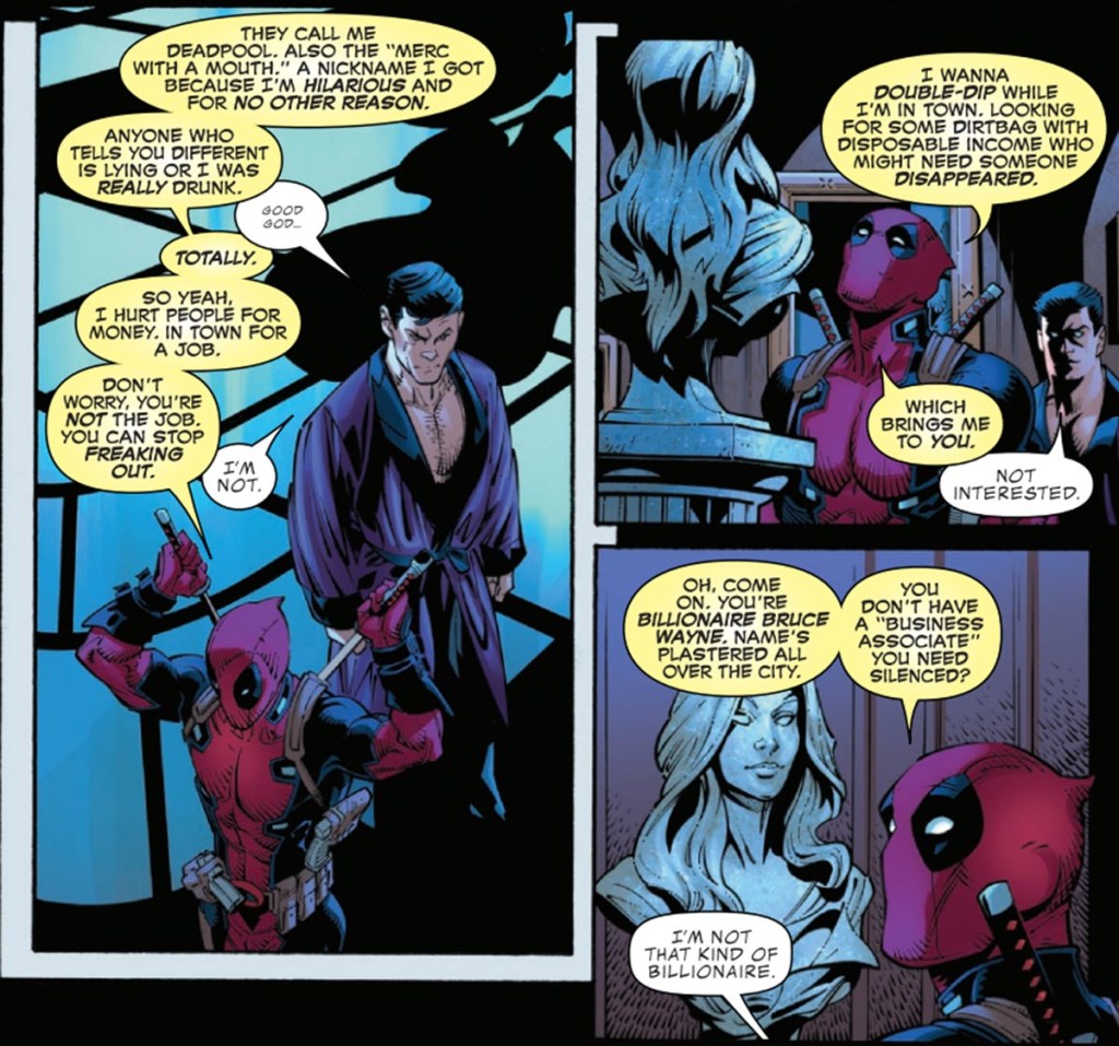 Deadpool meets Bruce Wayne in Deadpool Batman 1