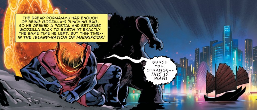 Godzilla beats dread Dormammu