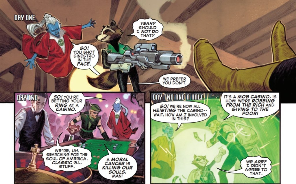 Rocket Raccoon as a Green Lantern in Deadpool Batman 1