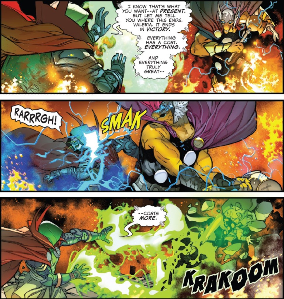 Beta Ray Bill fights Doctor Doom in One World Under Doom