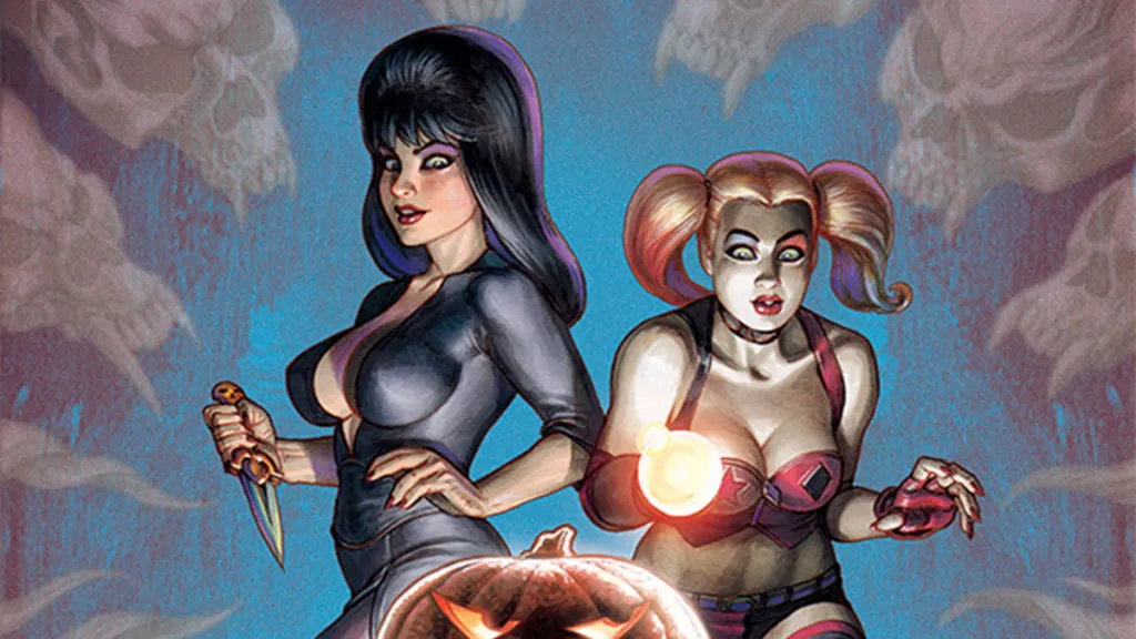 Harley Quinn X Elvira 1 cover by JOSEPH MICHAEL LINSNER