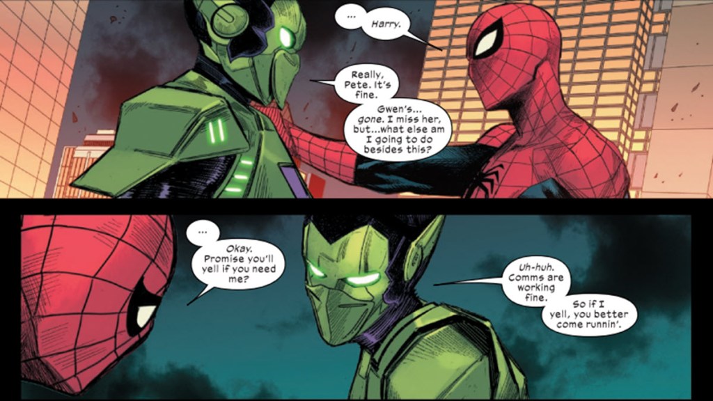 Harry Osborn and Peter Parker in Ultimate Spider-Man #22