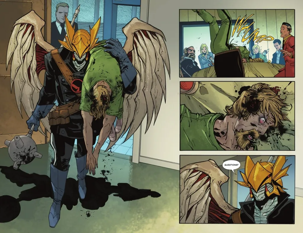 Hawkman kills Green Arrow in Absolute Universe
