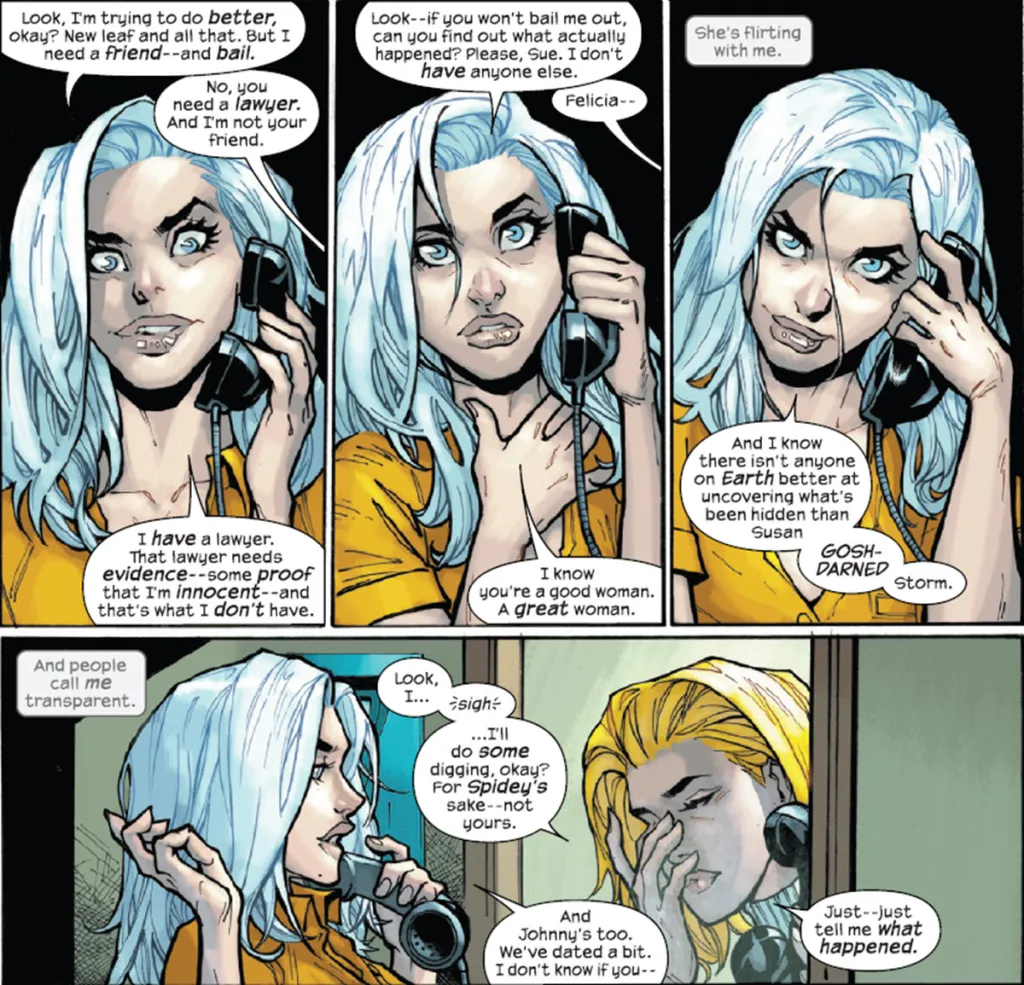 Black Cat Felicia Hardy and Sue Storm Invisible Woman in Fantastic Four #5
