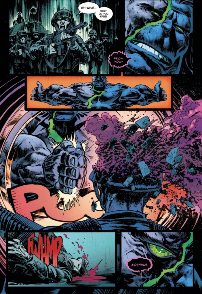 Infernal Hulk fights army