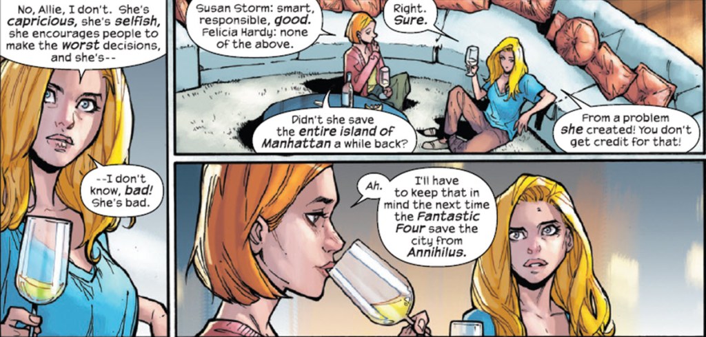 Sue Storm Explains Why She Loathes Black Cat in Fantastic Four #5