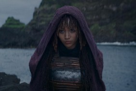 A woman stands in a cloak in The Acolyte.