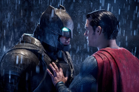 Batman stares down Superman in Batman v Superman