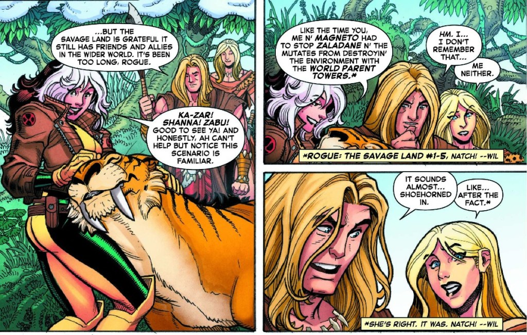 KaZar and Shanna don't remember Rogue The Savage Land series in Marvel Winter Special