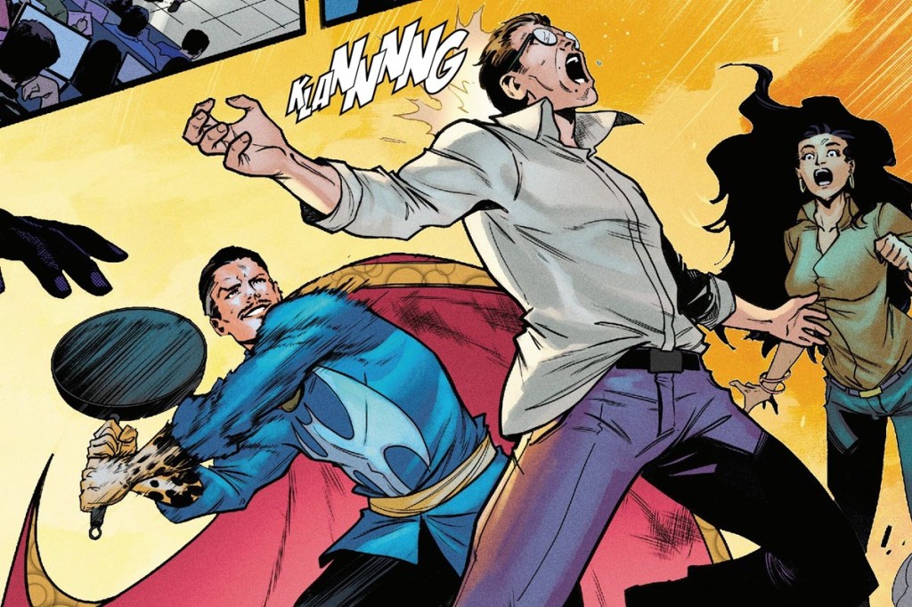 The Leader Attacks Bruce Banner While Disguised as Doctor Strange in Hulk Smash Everything