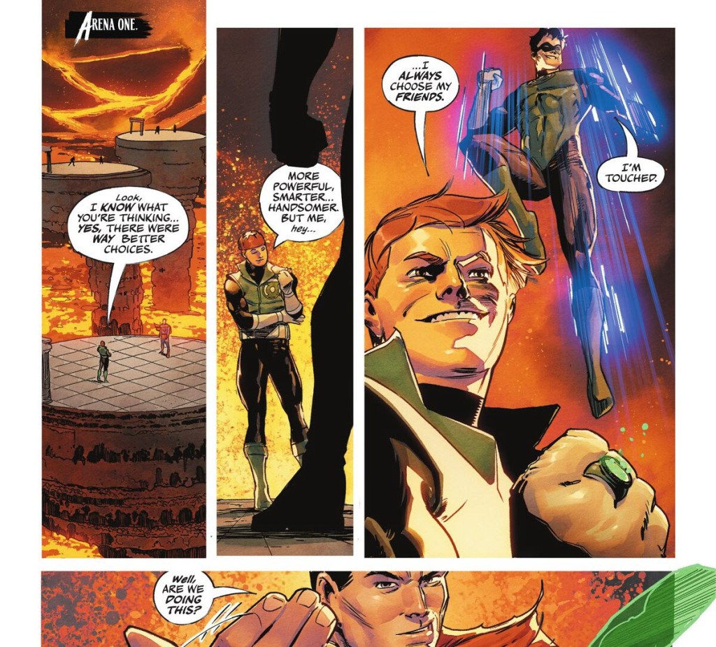 Guy Gardner and Hal Jordan vs. Superman in DC K.O. #3