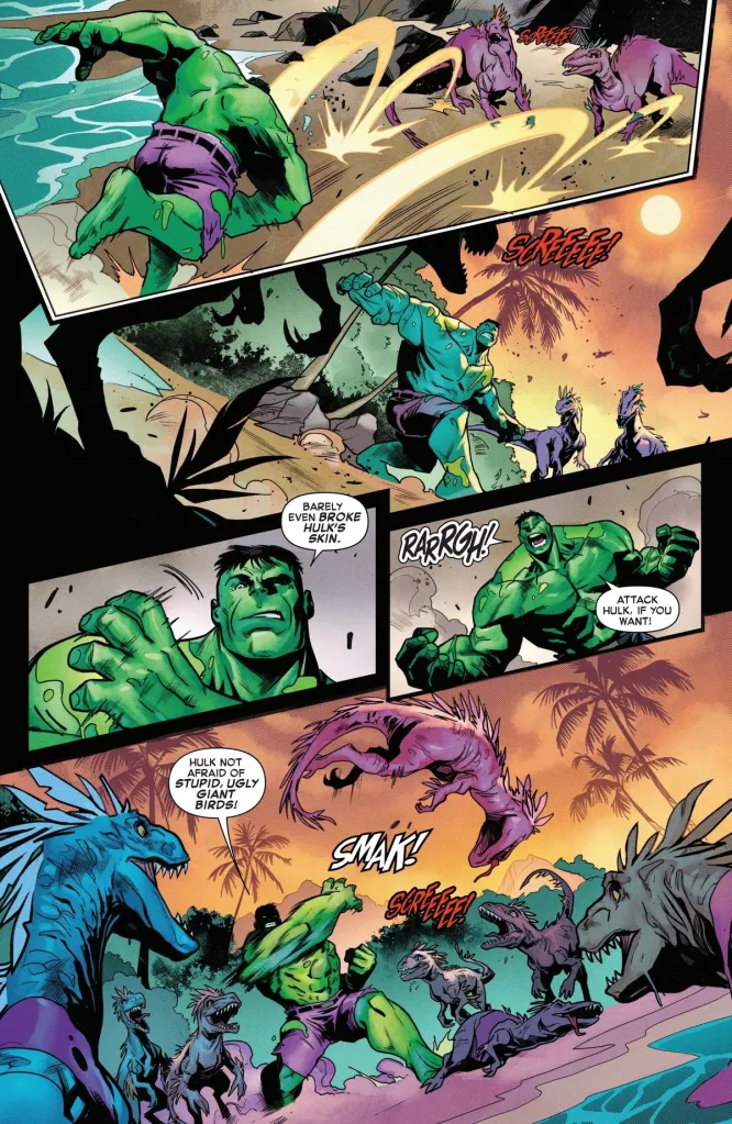 Hulk fights Dinosaurs in Hulk Smash Everything #1