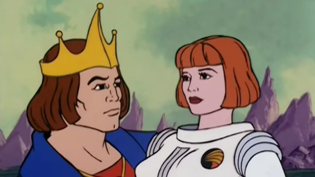 King Randor and Marlena Glenn in He-Man and Masters of the Universe cartoon episode The Rainbow Warrior