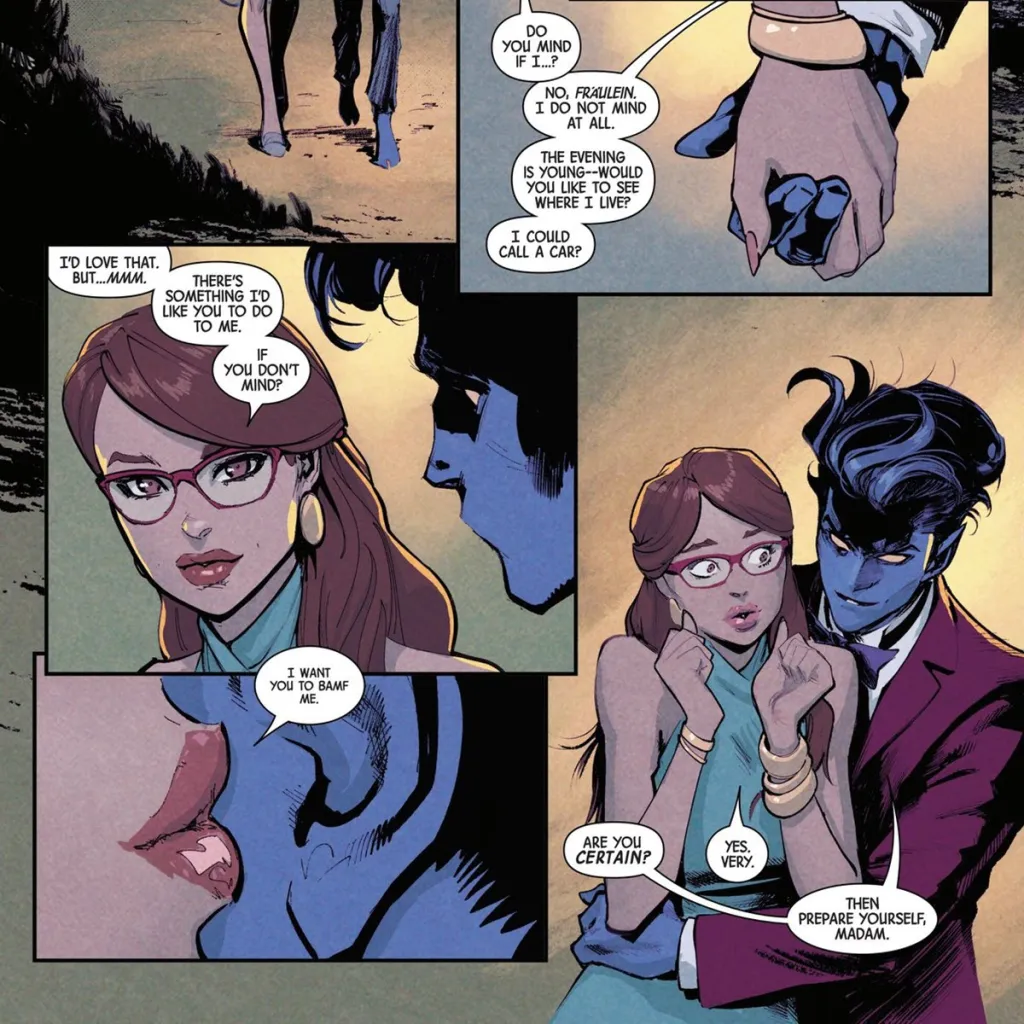 Nightcrawler on date in Uncanny X-Men #22