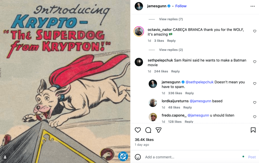 Batman: James Gunn Reacts to Fans Wanting Sam Raimi to Direct DC Movie
