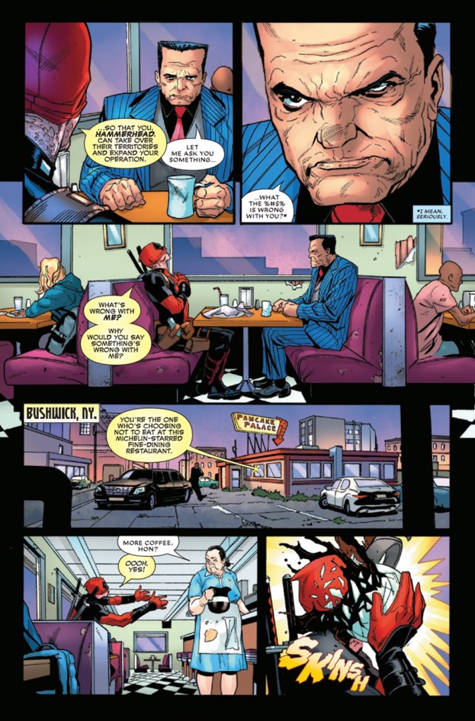 Hammerhead and Deadpool in diner in Wade Wilson Deadpool #1