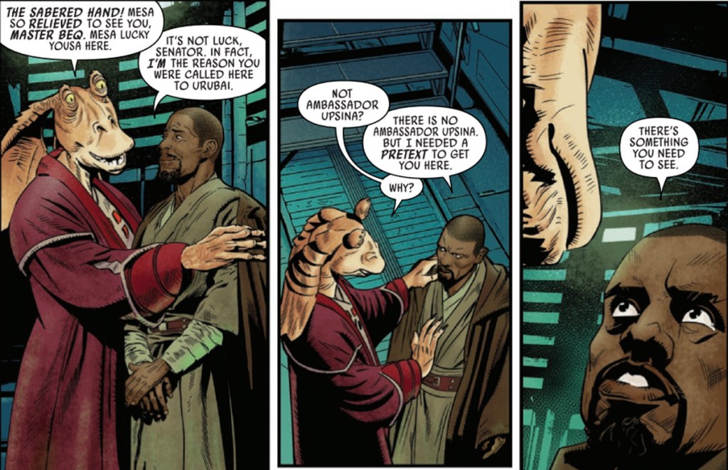 Jar Jar Binks and Kelleran Beq in Star Wars Jar Jar #1