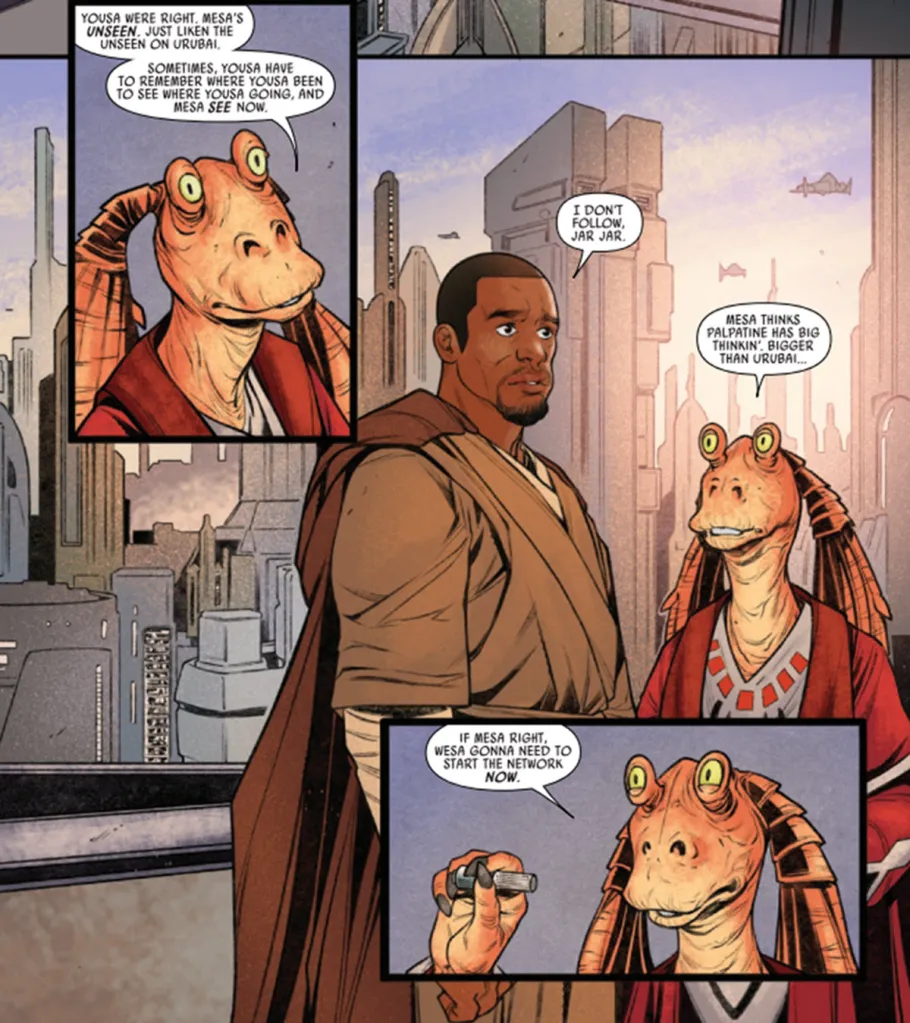 Jar Jar lays groundwork for Rebel Alliance spy network
